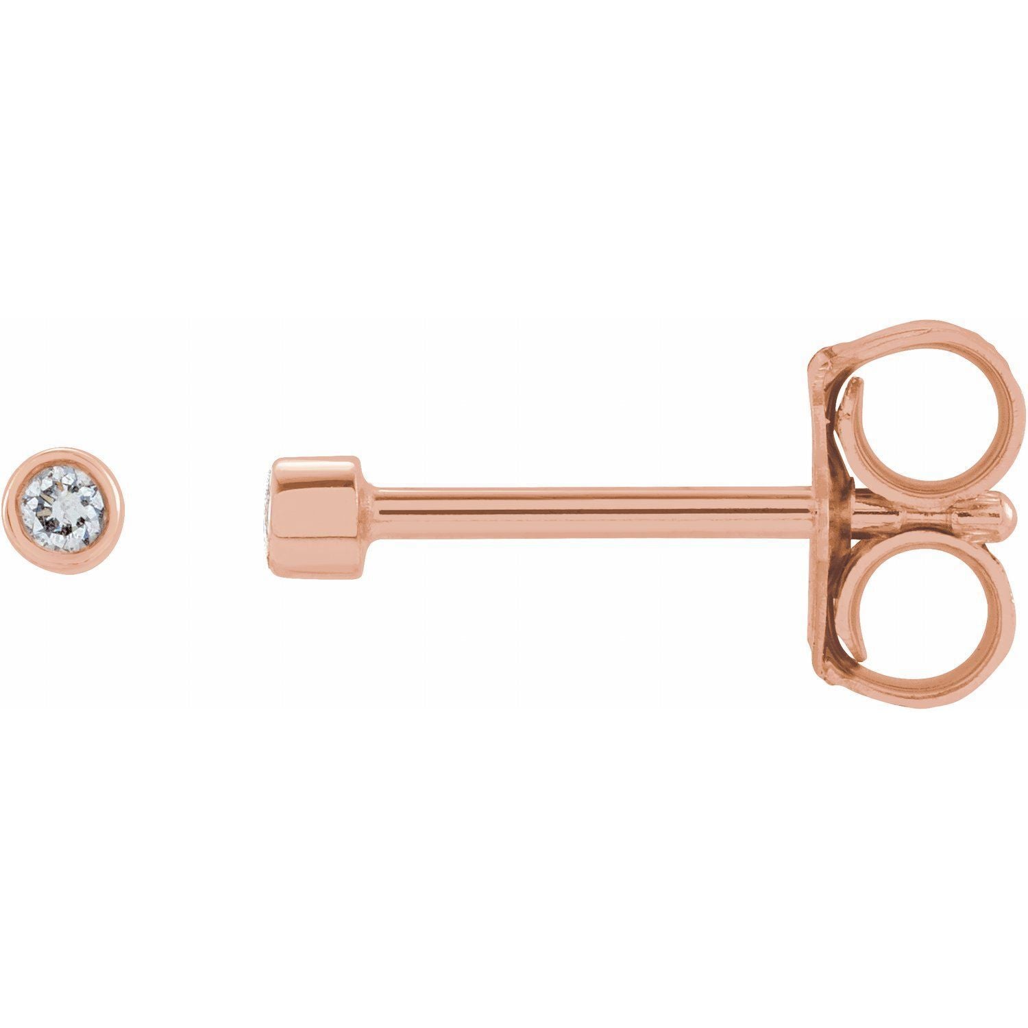 14k Rose Gold .03 CTW Natural Diamond Micro Bezel-Set Stud Earrings