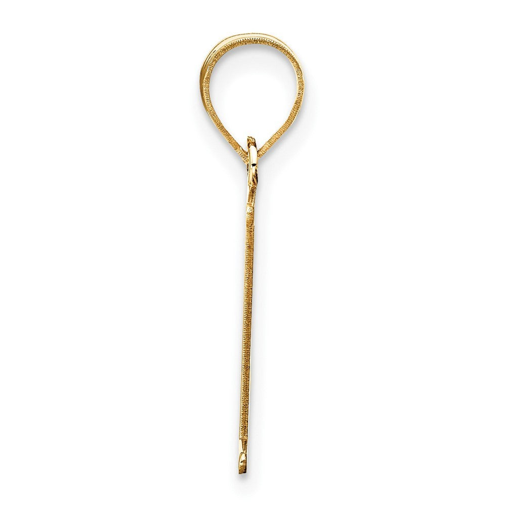 14k Yellow Gold Polished Etched Letter L Initial Pendant