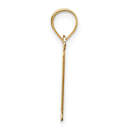 14k Yellow Gold Polished Etched Letter L Initial Pendant