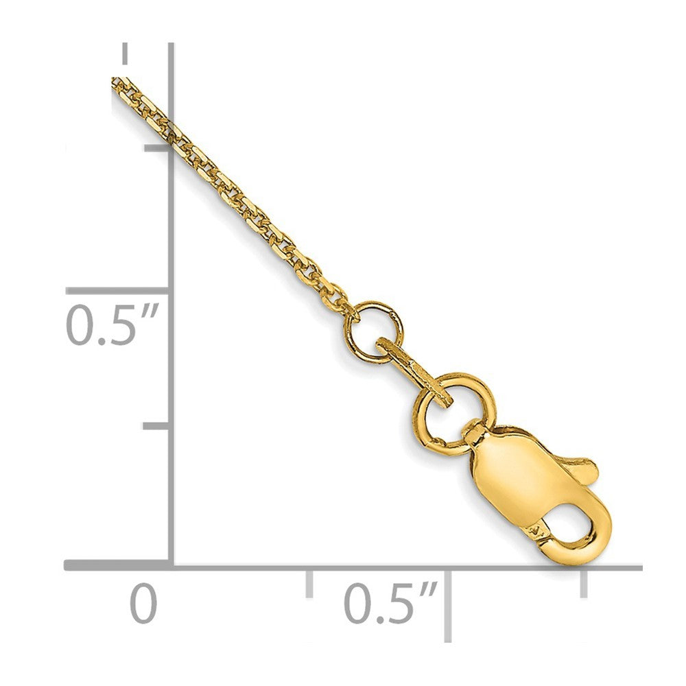 14k Yellow Gold 10 inch .95mm Diamond-cut Cable with Lobster Clasp Anklet