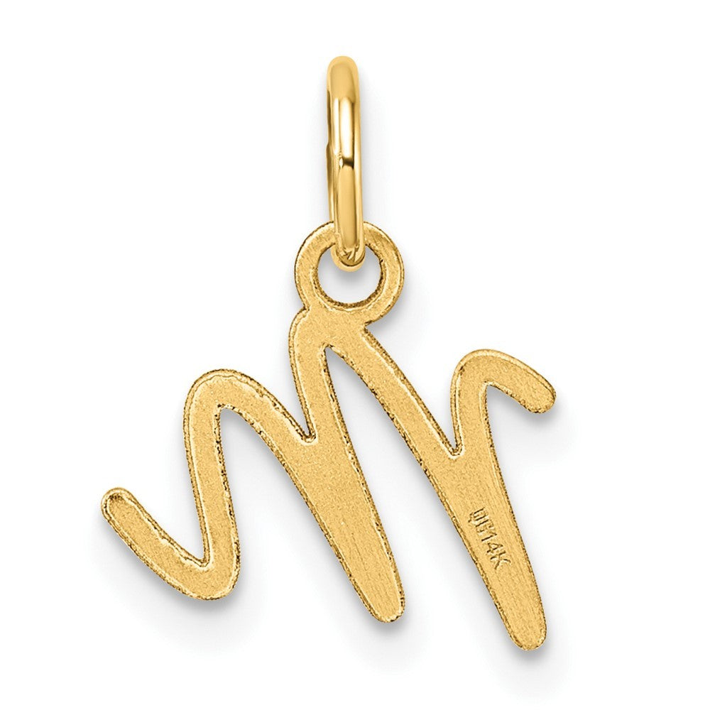 14k Yellow Gold Uppercase Letter M Initial Charm Pendant