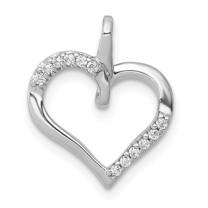 14k White Gold 1/15ct. Diamond Heart Pendant for Women