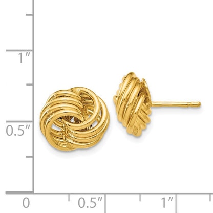 14k Yellow Gold Polished Fancy Stud Earrings