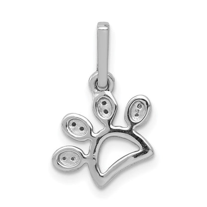 14k White Gold 1/10ct. Diamond Paw Print Pendant for Women