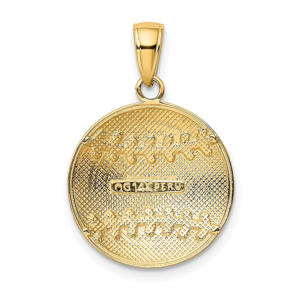 14k Yellow Gold Polished Baseball Charm Pendant for Women