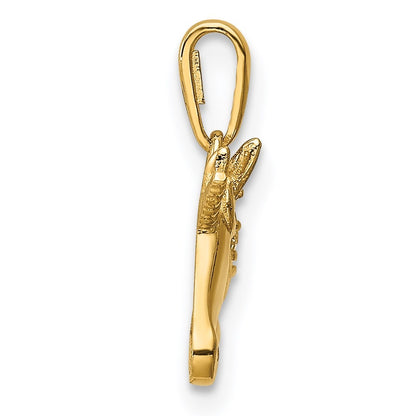 14k Yellow Gold Unicorn CZ Pendant