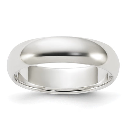 Sterling Silver 5mm Half Round Size 6 Band Ring