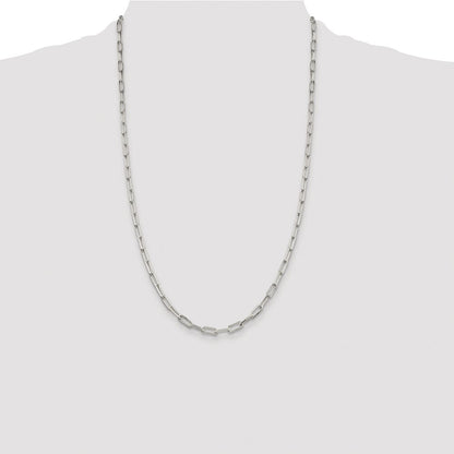 Sterling Silver Rhodium-plated 4.25mm Elongated Open Link Chain