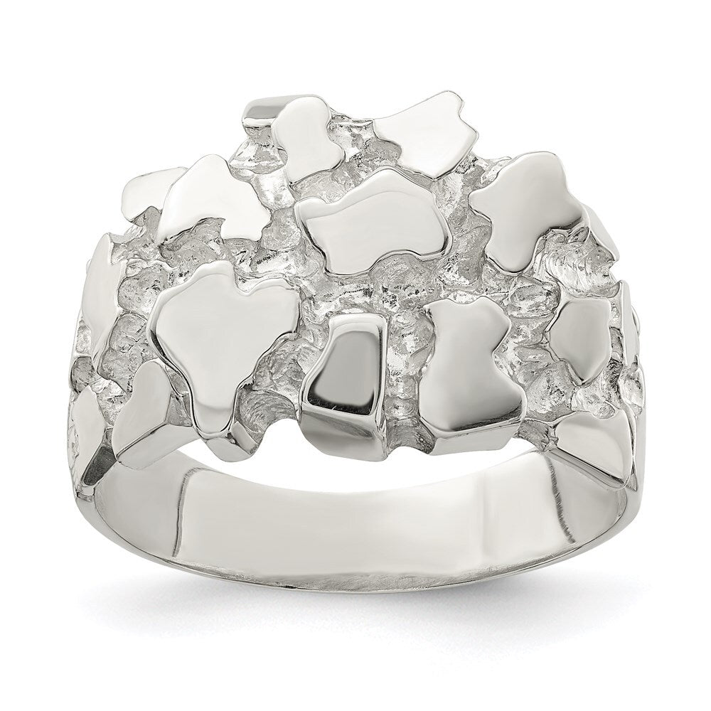 Sterling Silver Men's Nugget Ring Size 11