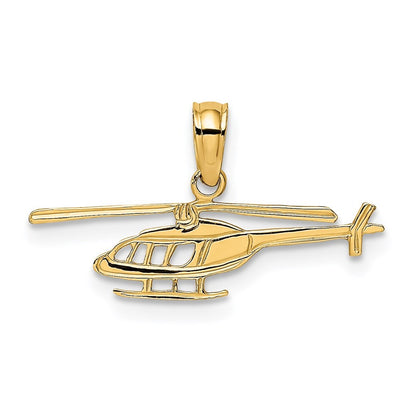 14k Yellow Gold Helicopter Charm