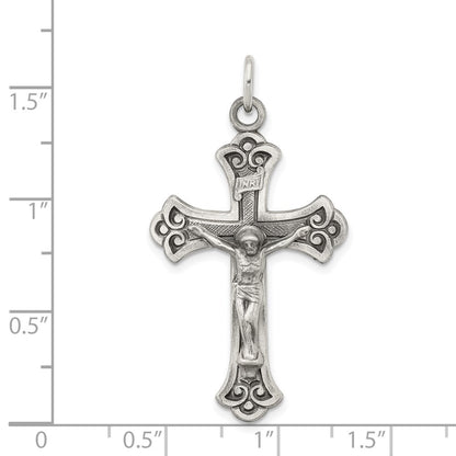 Sterling Silver Antiqued INRI Crucifix Pendant Holiday Gift for Women