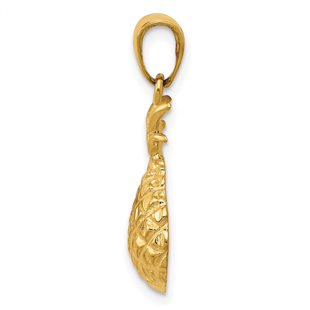 14k Yellow Gold Diamond-cut Pineapple Pendant for Women