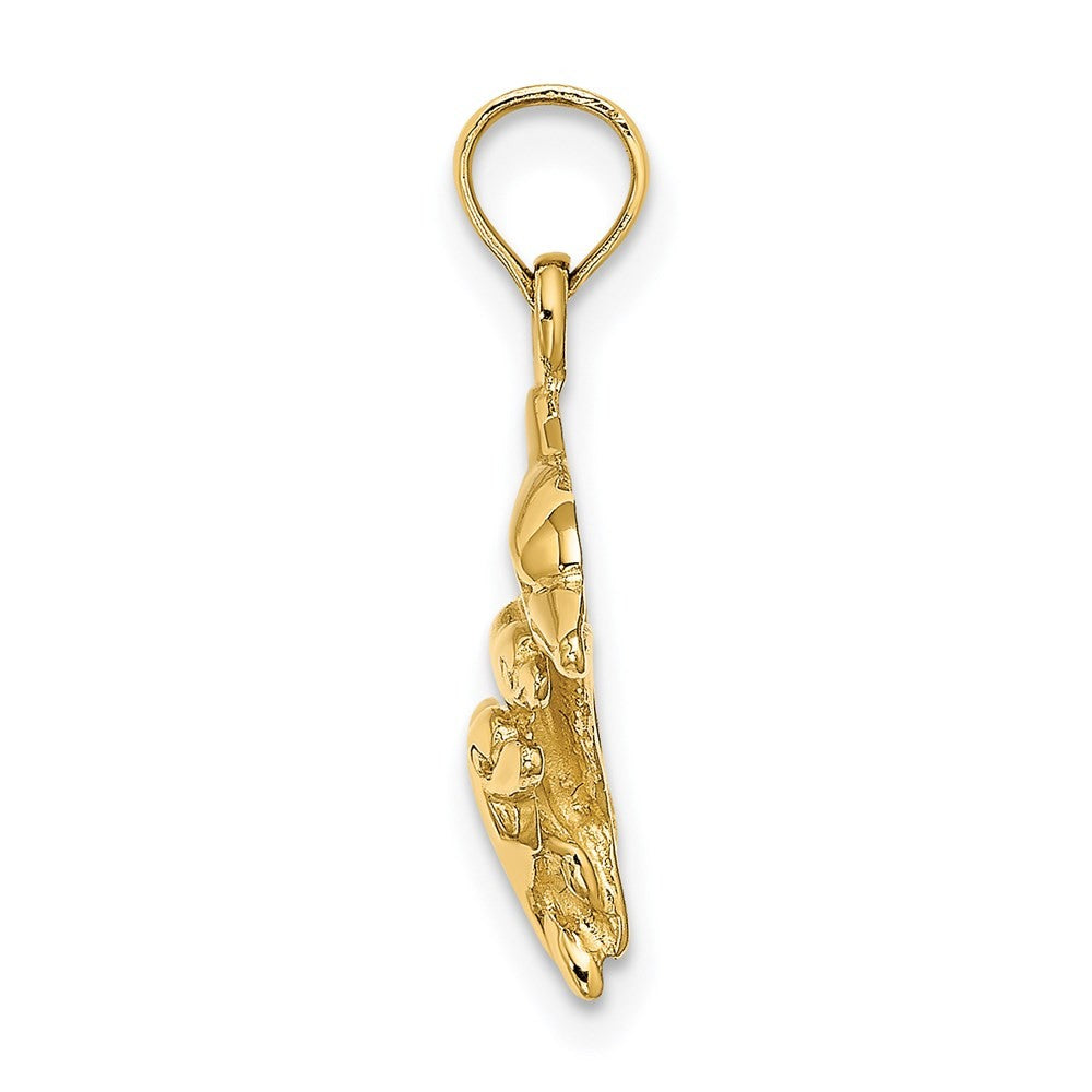 14k Yellow Gold Dolphin w/ 2 Baby Dolphins Charm