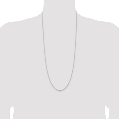 Sterling Silver Rhodium-plated 1.8mm Solid Rope Chain