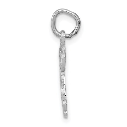 14k White Gold Puppy Charm Pendant for Women