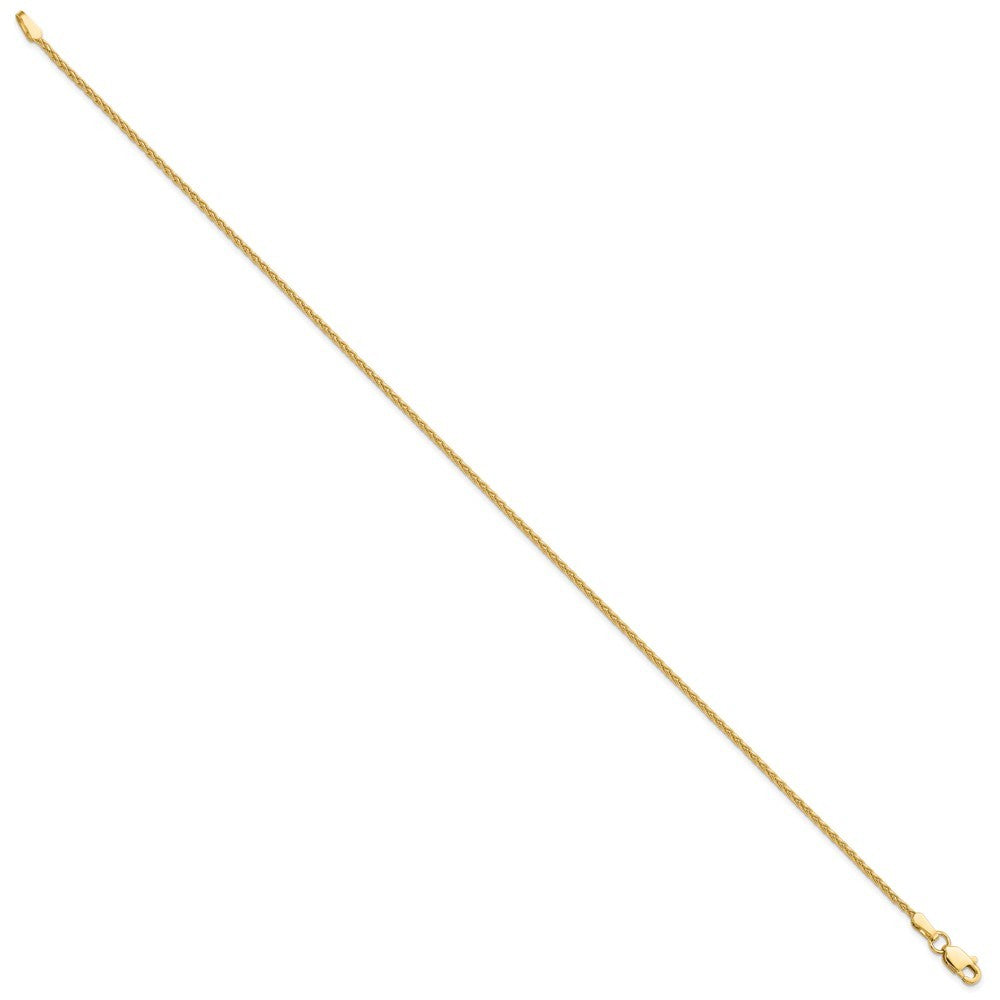 14k Yellow Gold 9 inch 1.5mm Parisian Wheat with Lobster Clasp Anklet