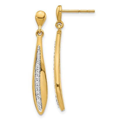 14k Yellow Gold Diamond Drop & Dangle Earrings