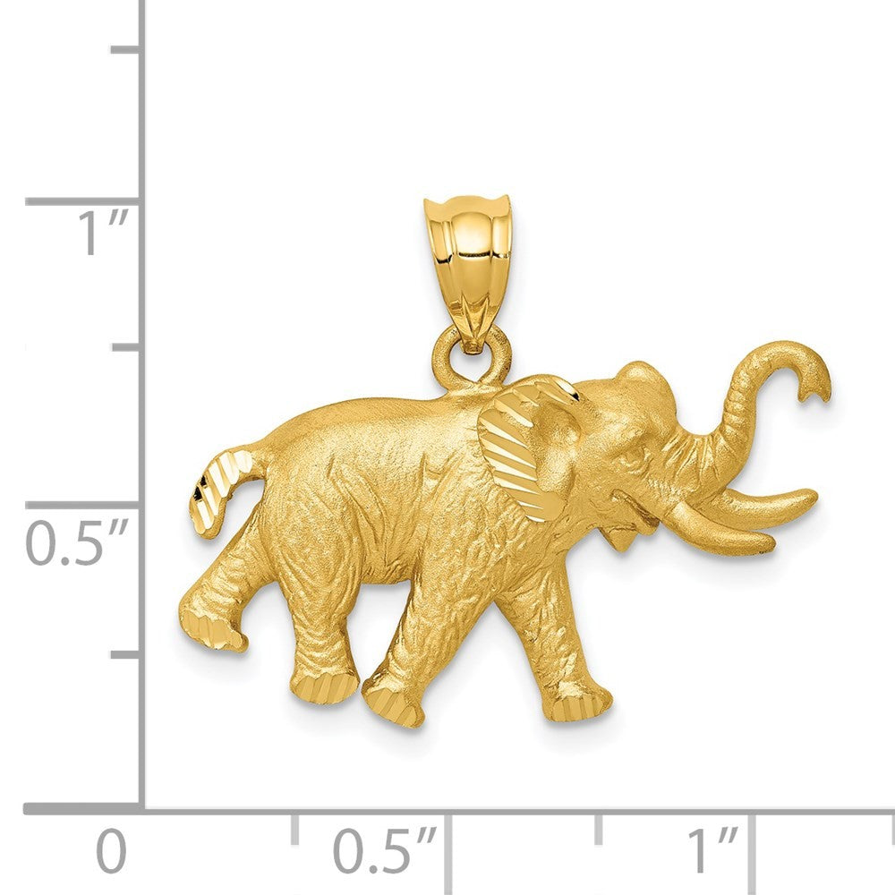 14k Yellow Gold Elephant Pendant