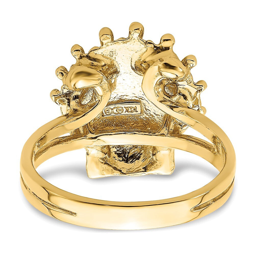 14K Yellow Gold Lion's Paw Shell Ring Size 5