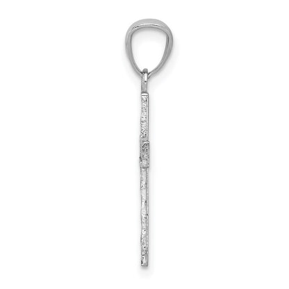 14k White Gold Cross Pendant for Women