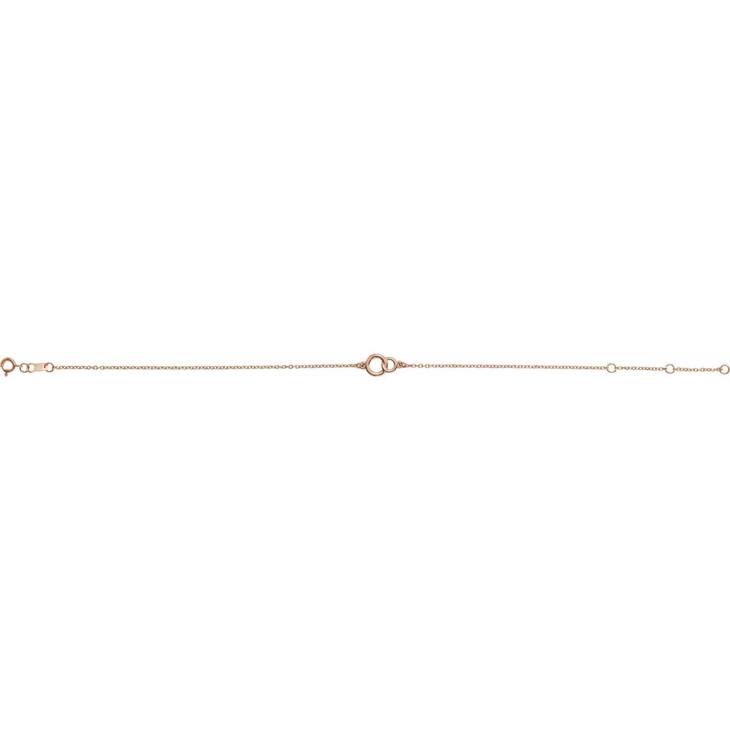 14K Rose Gold Interlocking Circle Bracelet Gift for Women