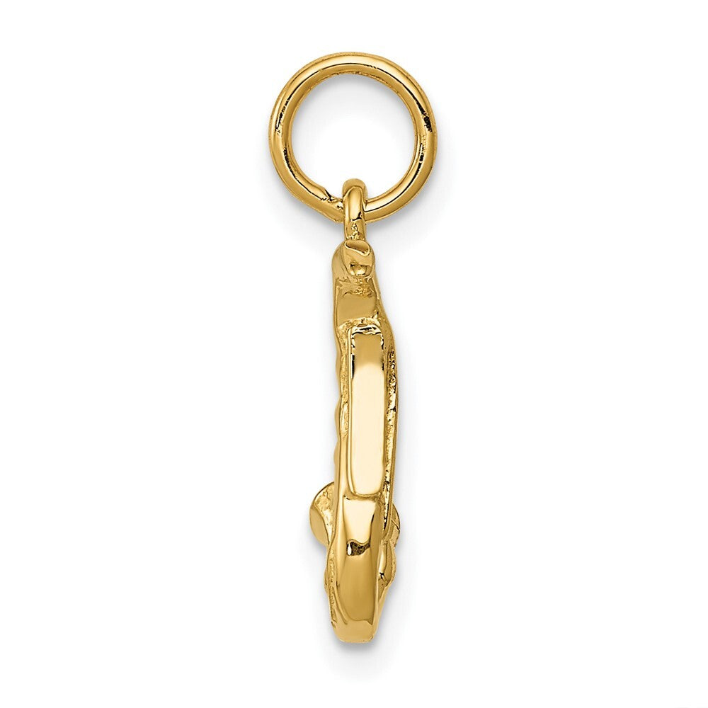 14k Yellow Gold 3-D Saxophone Charm Pendant for Women