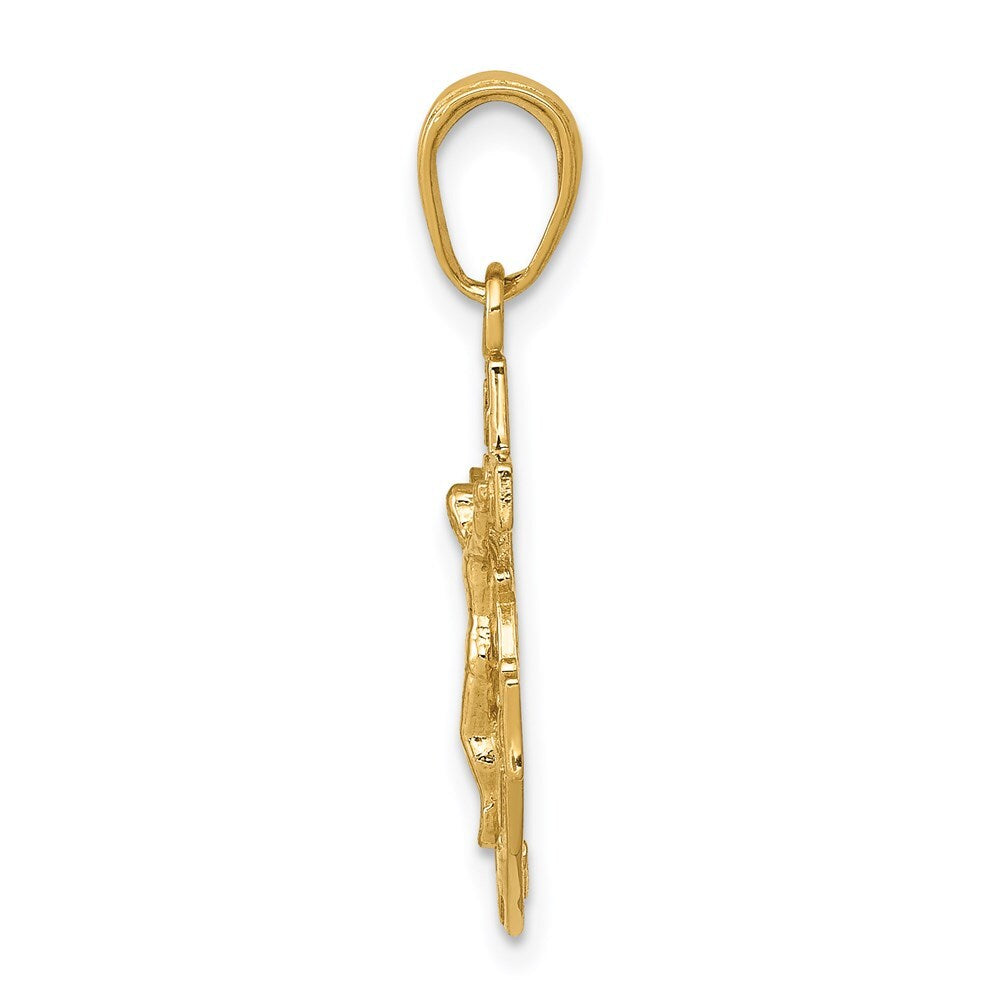 14k Yellow Gold Mariners Crucifix Pendant for Women