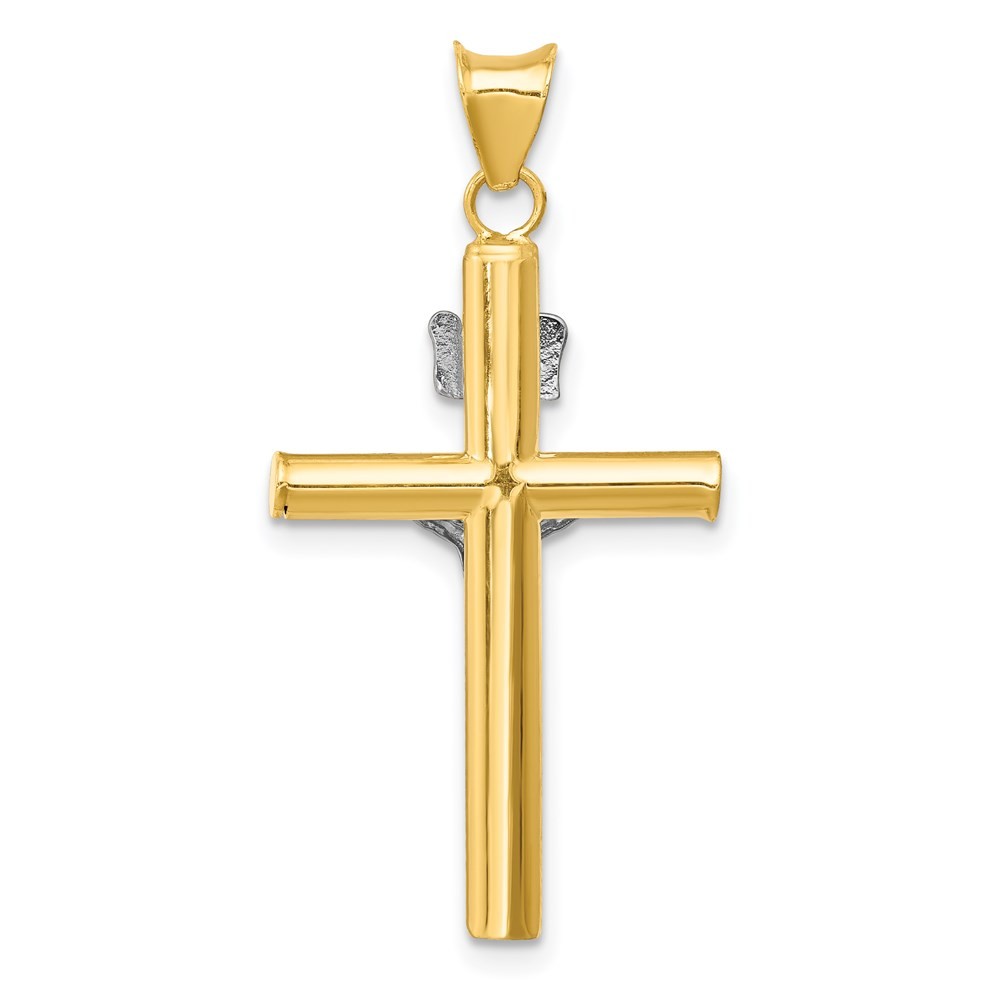14k Two-Tone Gold INRI Crucifix Pendant