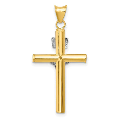 14k Two-Tone Gold INRI Crucifix Pendant