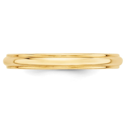 14k Yellow Gold 3mm Half Round with Edge Wedding Band Ring Size 7
