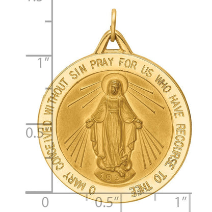 14k Yellow Gold Miraculous Medal Pendant