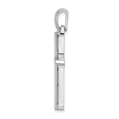 14k White Gold Polished Cross Charm Pendant