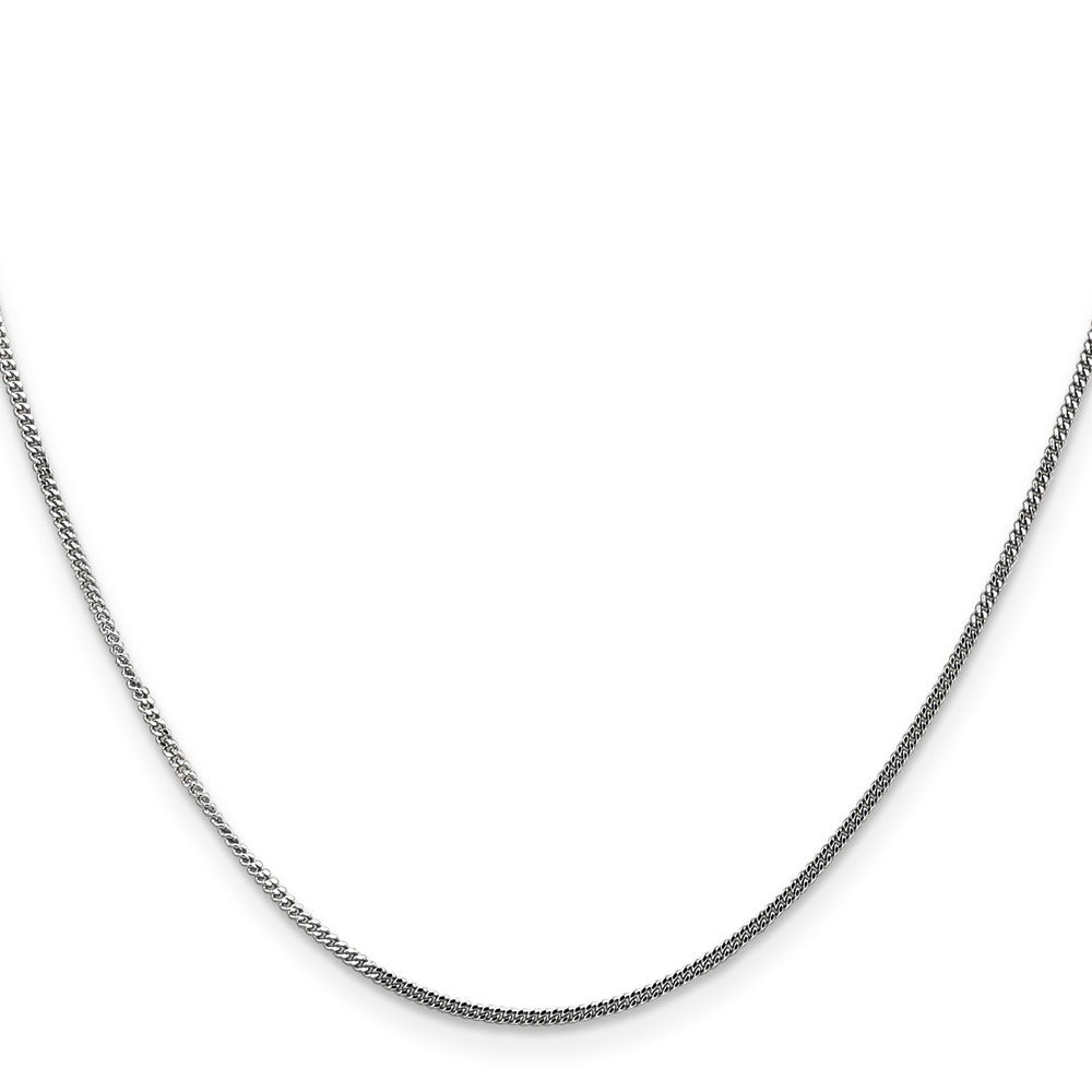 14k White Gold 1.3mm Curb Pendant Chain Necklace