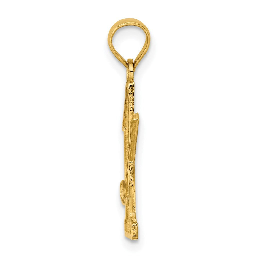 14k Yellow Gold Golf Club and Ball on #1 Charm Pendant