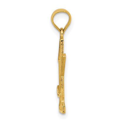 14k Yellow Gold Golf Club and Ball on #1 Charm Pendant