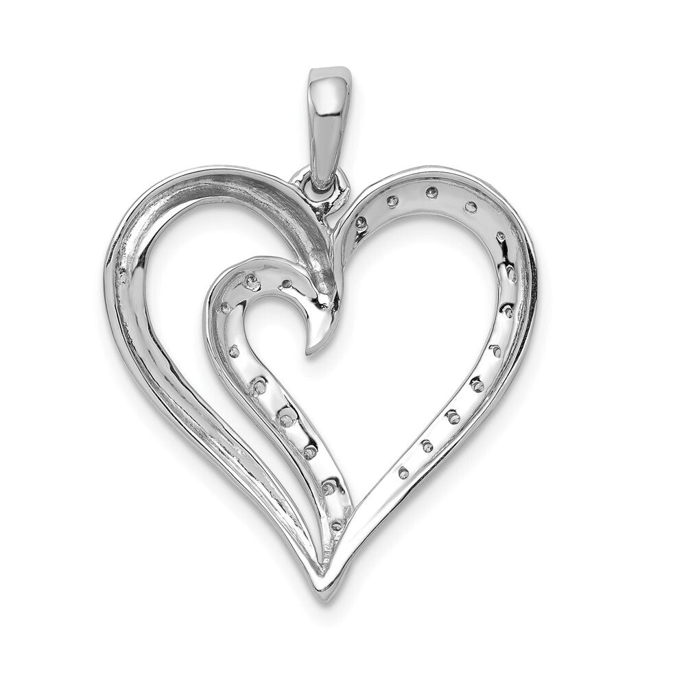 14k White Gold 1/10ct. Diamond Heart Pendant for Women