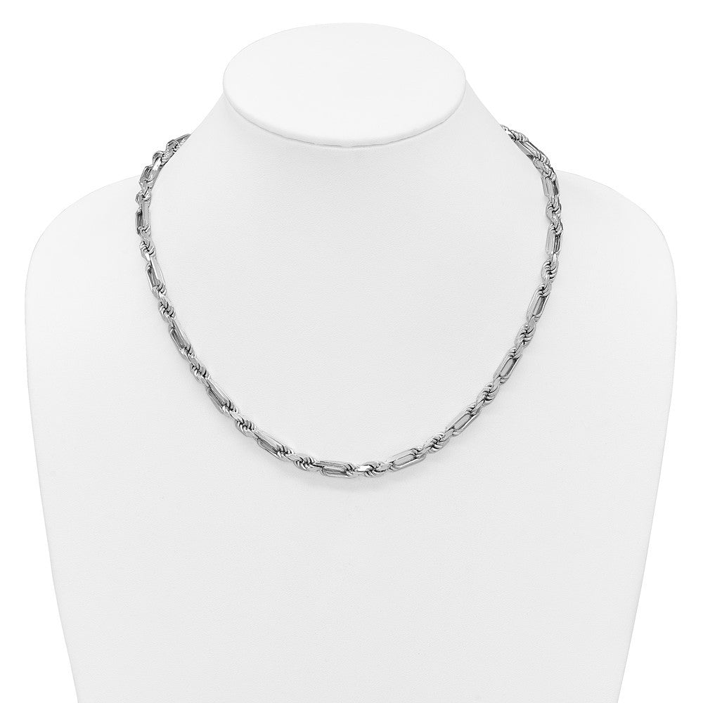Sterling Silver Polished 5.5mm Figaro Rope Chain Necklace Necklace 20"