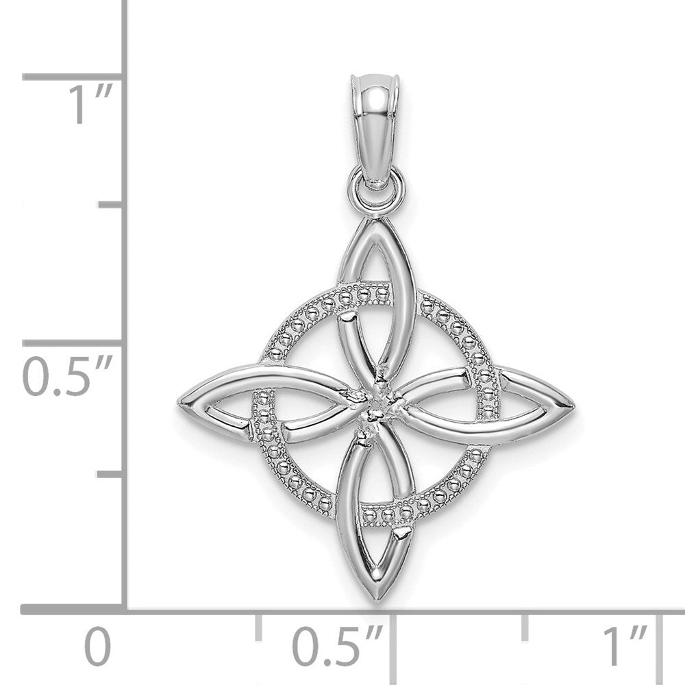 14k White Gold Small Celtic Eternity Knot Charm Pendant for Women