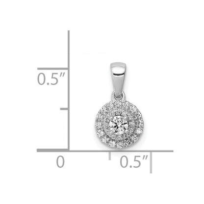 14k White Gold 1/4ct. Diamond Round Halo Cluster Pendant for Women