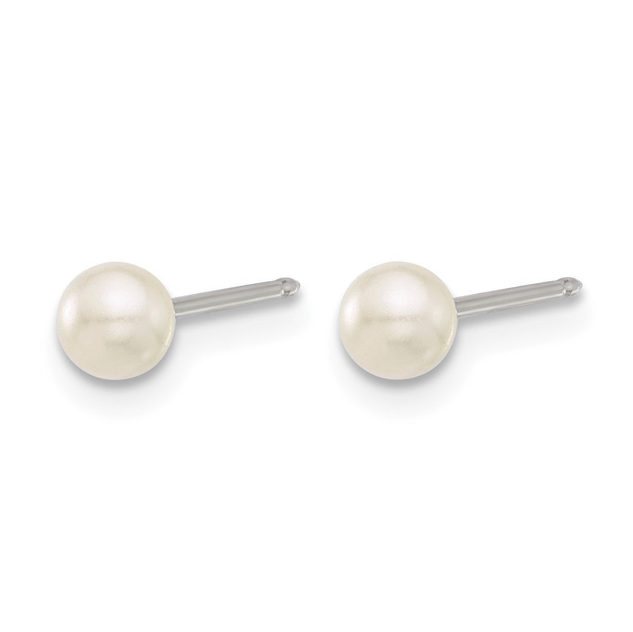 Inverness Stainless Steel 4mm Glass Pearl Post Piercing Earrings