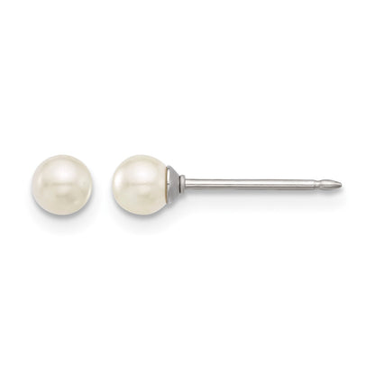 Inverness Stainless Steel 4mm Glass Pearl Post Piercing Earrings