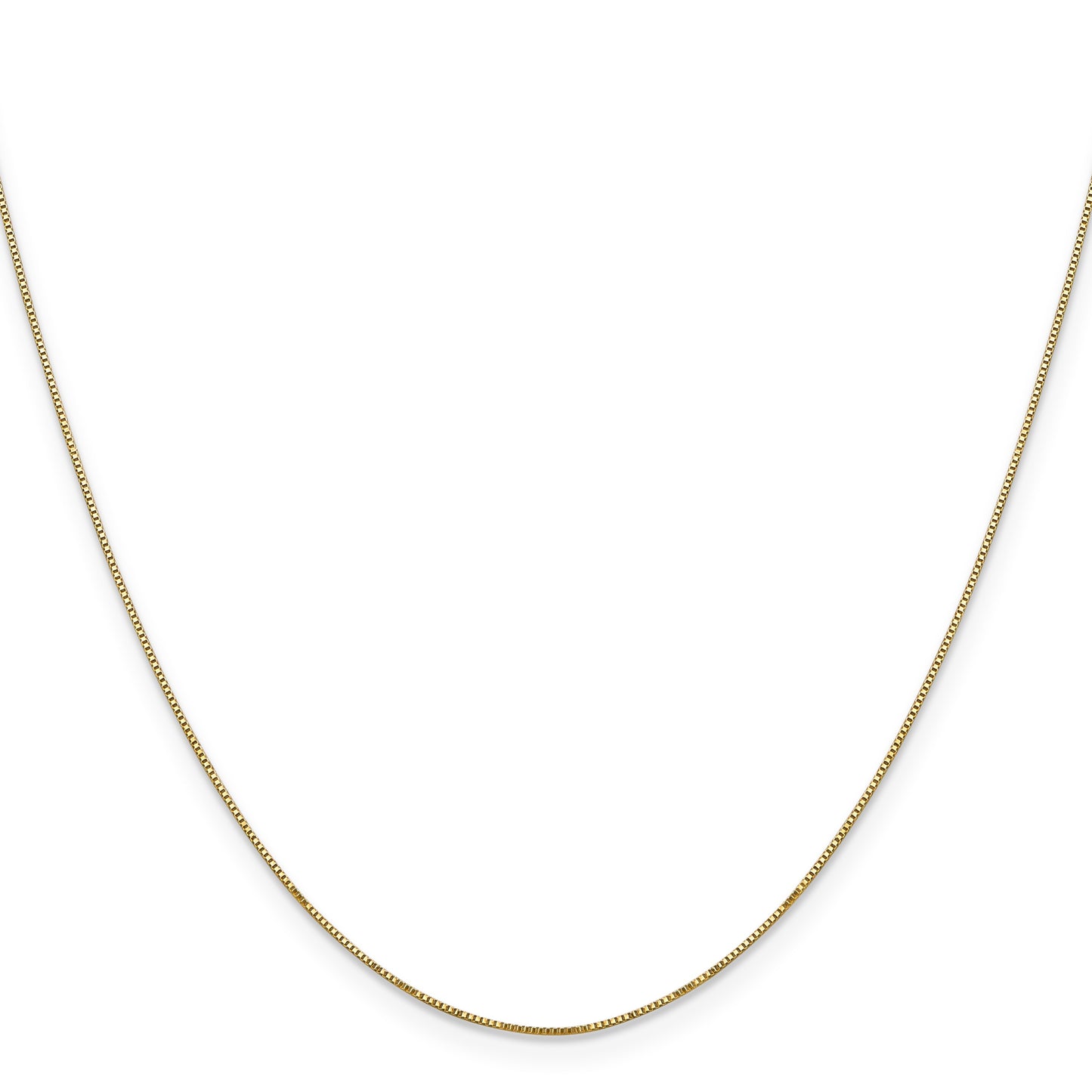 14K 20 inch Carded .5mm Box Link with Spring Ring Clasp Chain