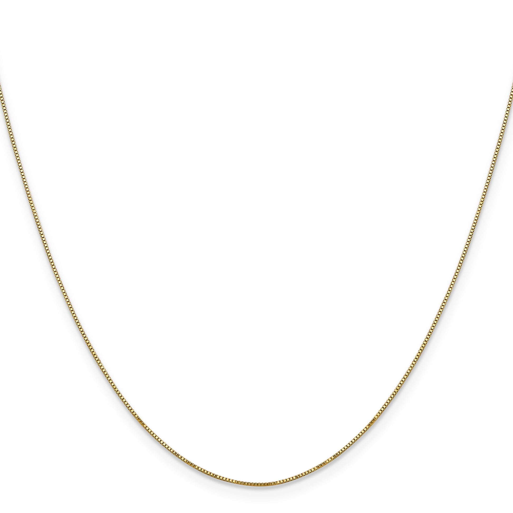 14K 20 inch Carded .5mm Box Link with Spring Ring Clasp Chain