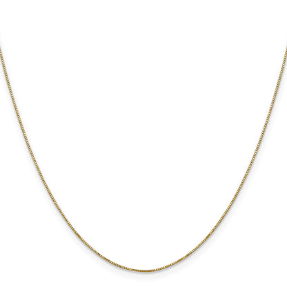 14K 20 inch Carded .5mm Box Link with Spring Ring Clasp Chain