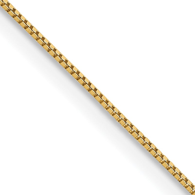14K 20 inch Carded .5mm Box Link with Spring Ring Clasp Chain