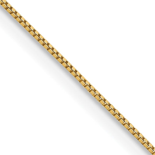 14K 18 inch Carded .5mm Box Link with Spring Ring Clasp Chain