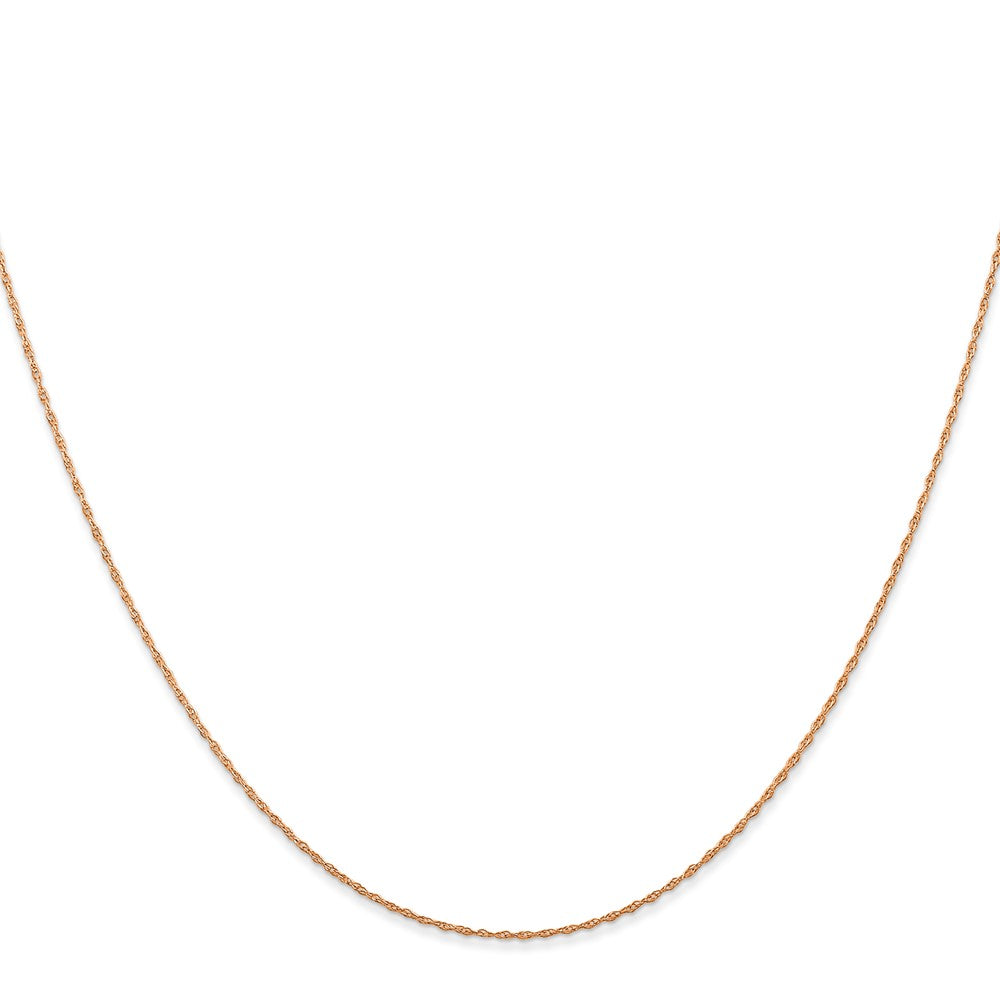 14K Rose Gold 18 inch Carded .5mm Cable Rope with Spring Ring Clasp Chain