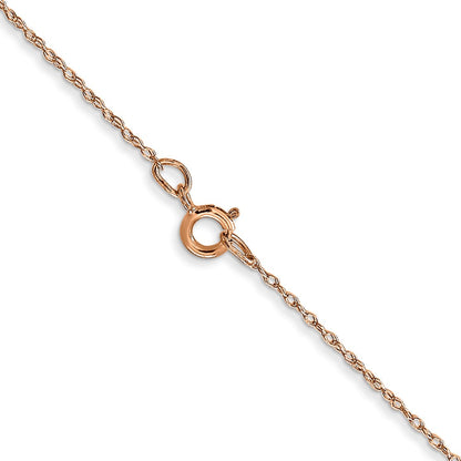 14K Rose Gold 20 inch Carded .5mm Cable Rope with Spring Ring Clasp Chain