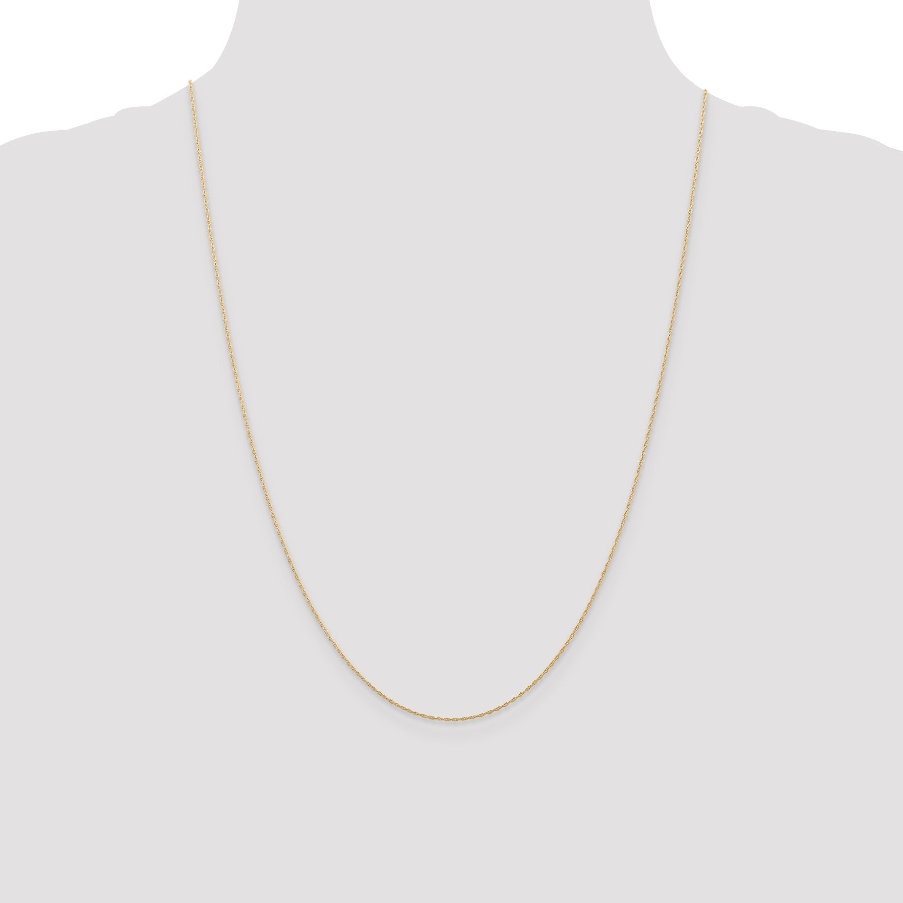 14K Rose Gold 24 inch Carded .5mm Cable Rope with Spring Ring Clasp Chain