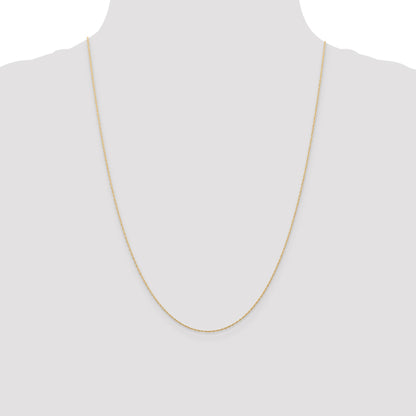 14K Rose Gold 24 inch Carded .5mm Cable Rope with Spring Ring Clasp Chain
